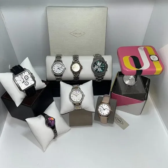 4/$100 Fossil Arkitekt FS-4143 Stainless Steel Watch Black Silicone Band